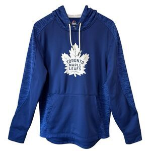 Toronto Maple Leafs Majestic Armor Therma Base Pullover Hoodie Blue Medium EUC